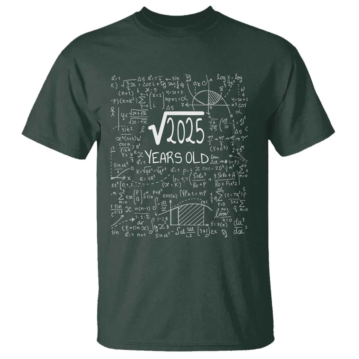 45th Birthday Math T Shirt Square Root of 2025 Funny Math Nerd 45 Year Old Gift