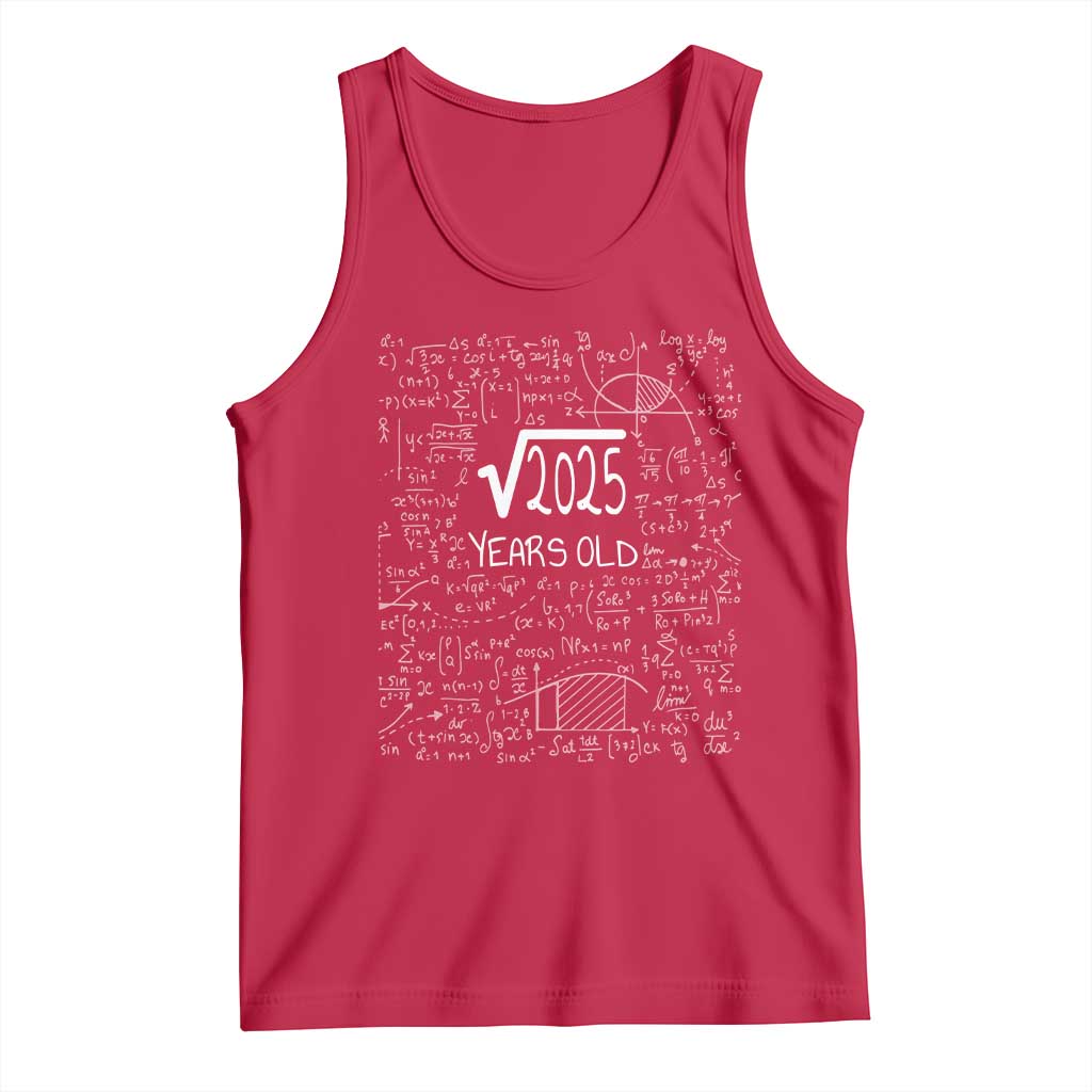 45th Birthday Math Tank Top Square Root of 2025 Funny Math Nerd 45 Year Old Gift