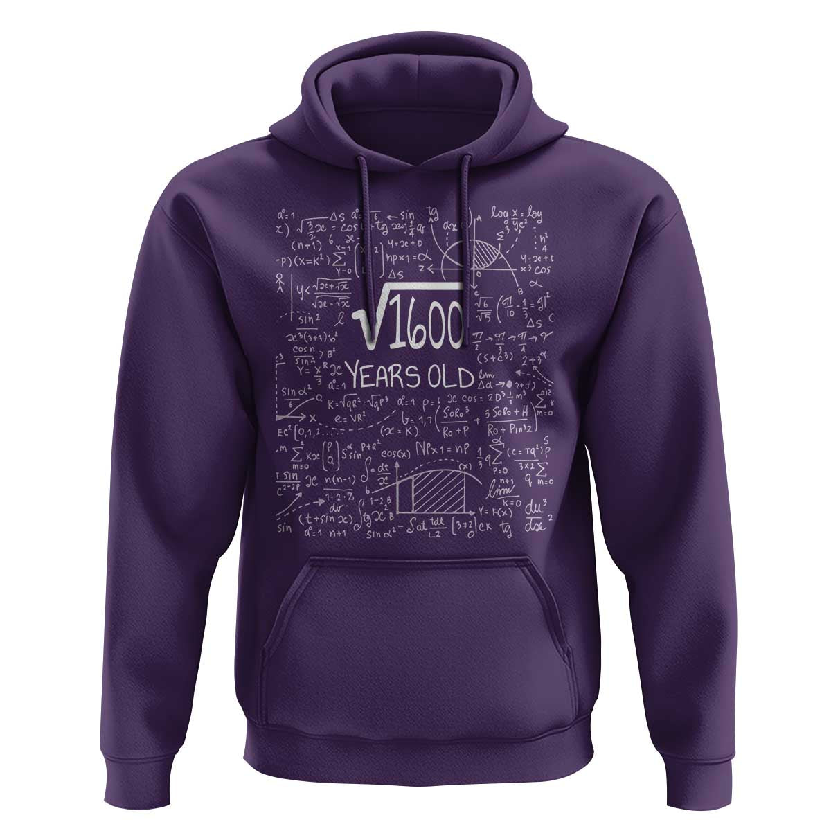 40th Birthday Math Hoodie Square Root of 1600 Funny Math Nerd 40 Year Old Gift