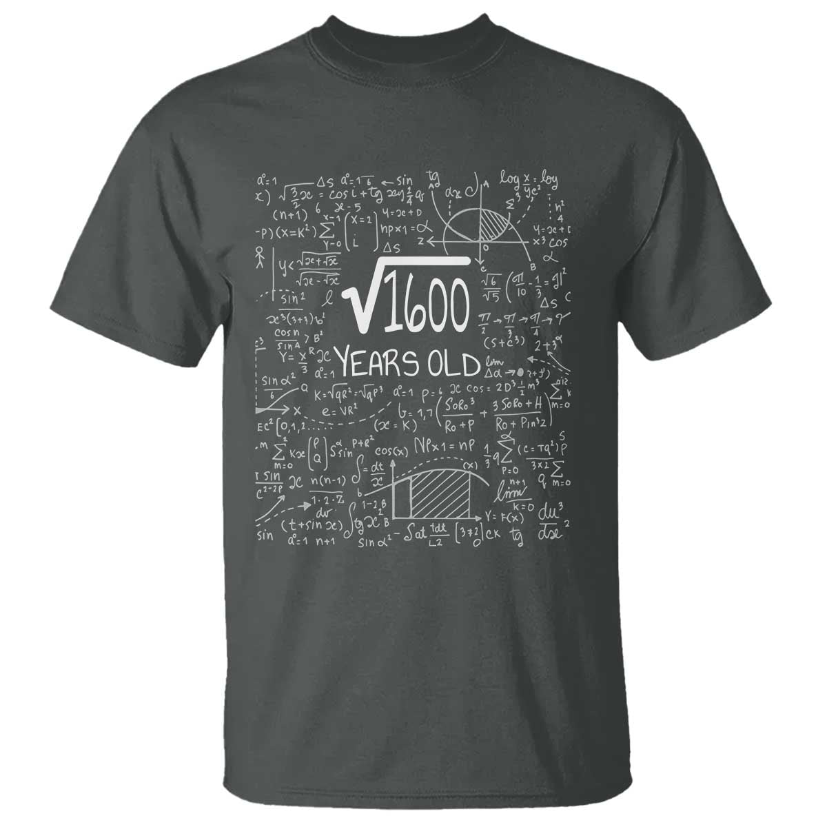 40th Birthday Math T Shirt Square Root of 1600 Funny Math Nerd 40 Year Old Gift