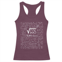 35th Birthday Math Racerback Tank Top Square Root of 1225 Funny Math Nerd 35 Year Old Gift