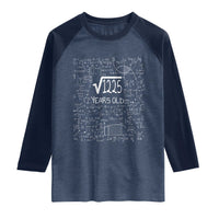 35th Birthday Math Raglan Shirt Square Root of 1225 Funny Math Nerd 35 Year Old Gift