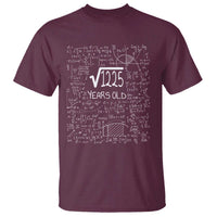 35th Birthday Math T Shirt Square Root of 1225 Funny Math Nerd 35 Year Old Gift