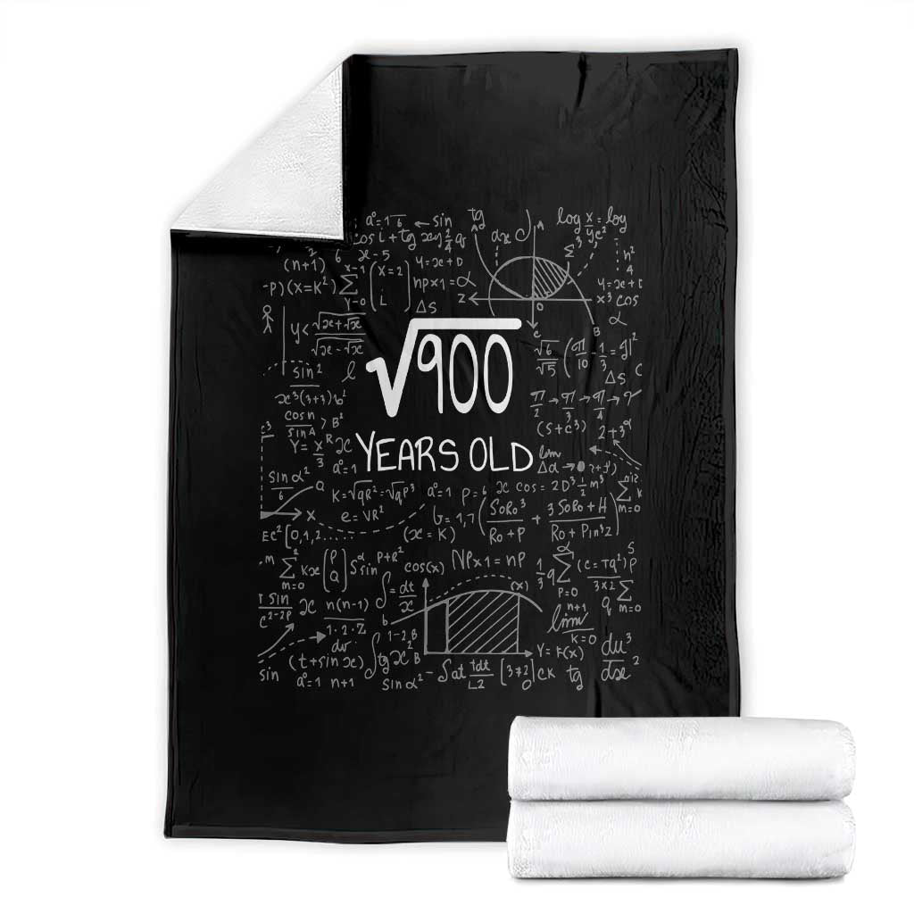 30th Birthday Math Throw Blanket Square Root of 900 Funny Math Nerd 30 Year Old Gift