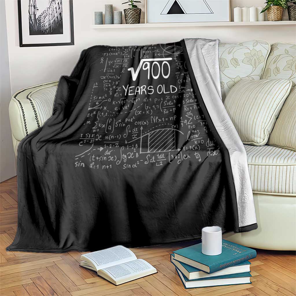 30th Birthday Math Throw Blanket Square Root of 900 Funny Math Nerd 30 Year Old Gift