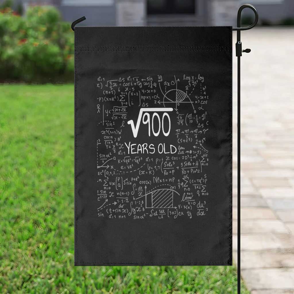 30th Birthday Math Garden Flag Square Root of 900 Funny Math Nerd 30 Year Old Gift