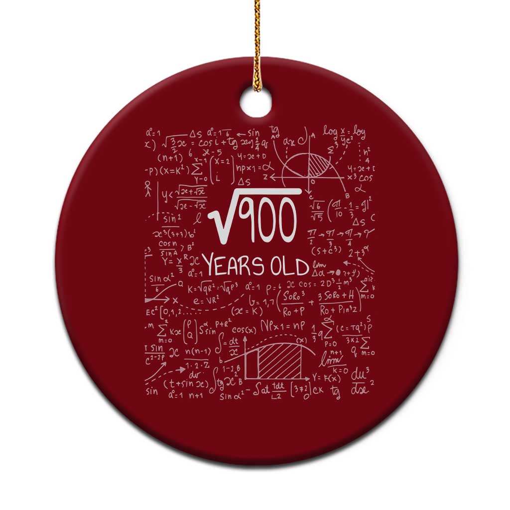 30th Birthday Math Ceramic Ornament Square Root of 900 Funny Math Nerd 30 Year Old Gift