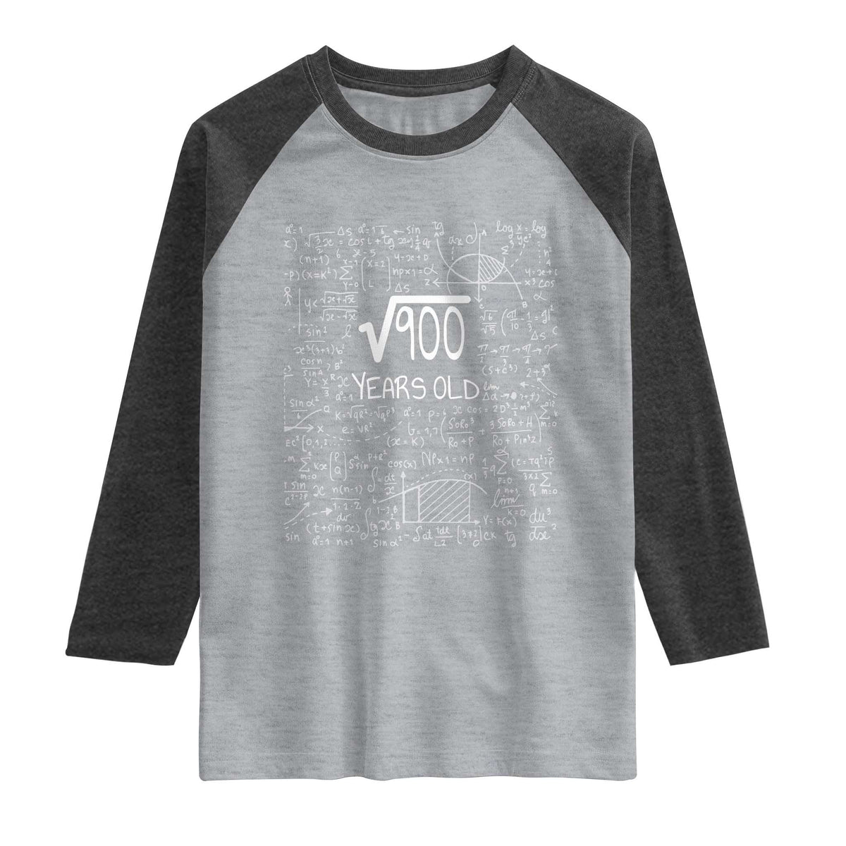 30th Birthday Math Raglan Shirt Square Root of 900 Funny Math Nerd 30 Year Old Gift