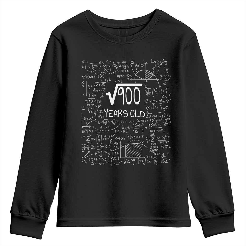 30th Birthday Math Youth Sweatshirt Square Root of 900 Funny Math Nerd 30 Year Old Gift
