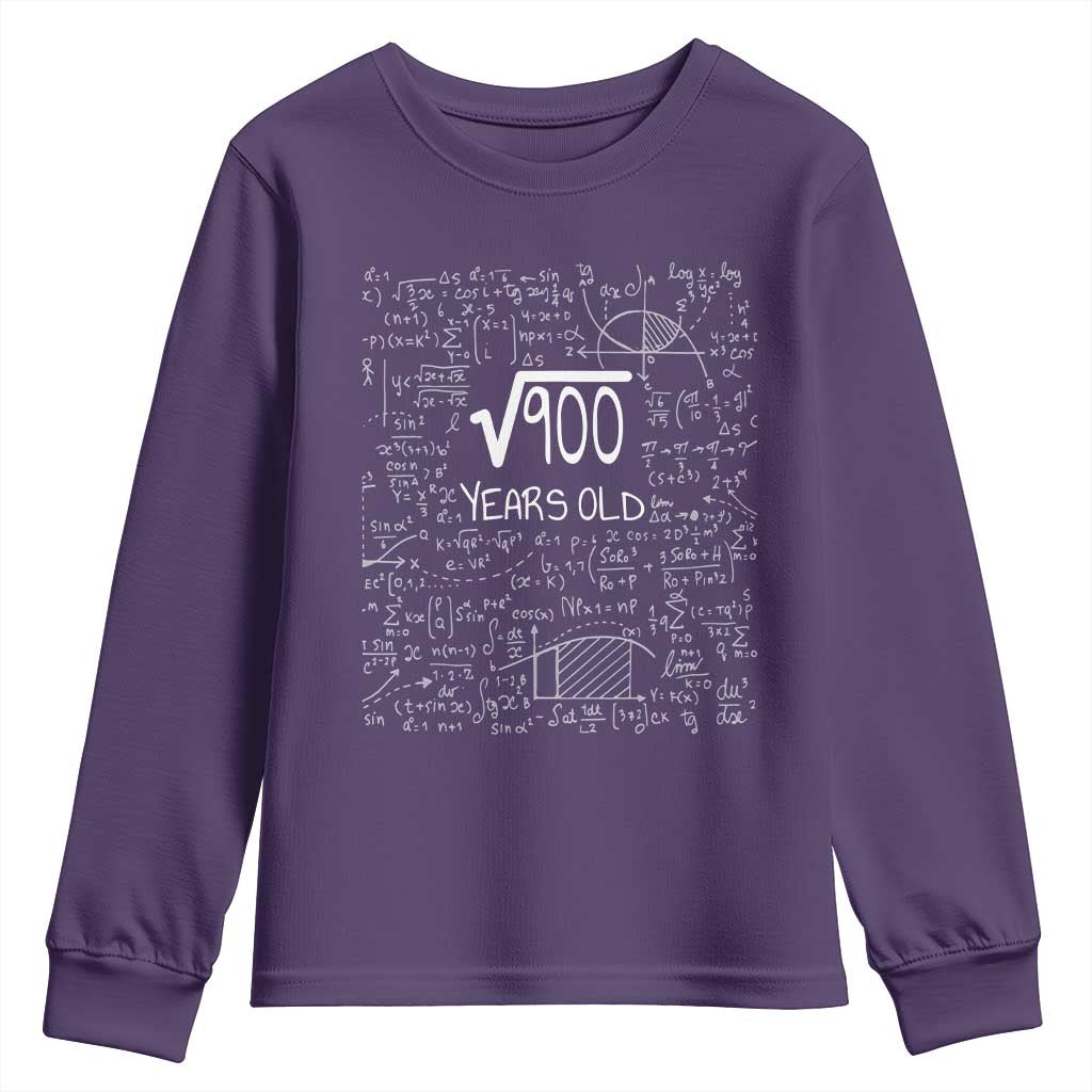 30th Birthday Math Youth Sweatshirt Square Root of 900 Funny Math Nerd 30 Year Old Gift