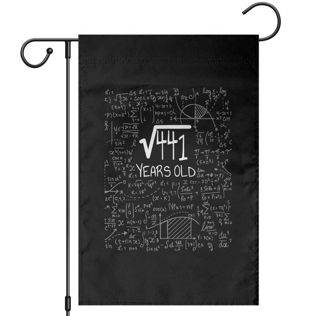 21st Birthday Math Garden Flag Square Root of 441 Funny Math Nerd 21 Year Old Gift