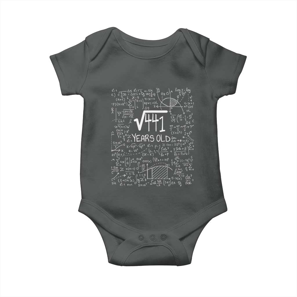 21st Birthday Math Baby Onesie Square Root of 441 Funny Math Nerd 21 Year Old Gift
