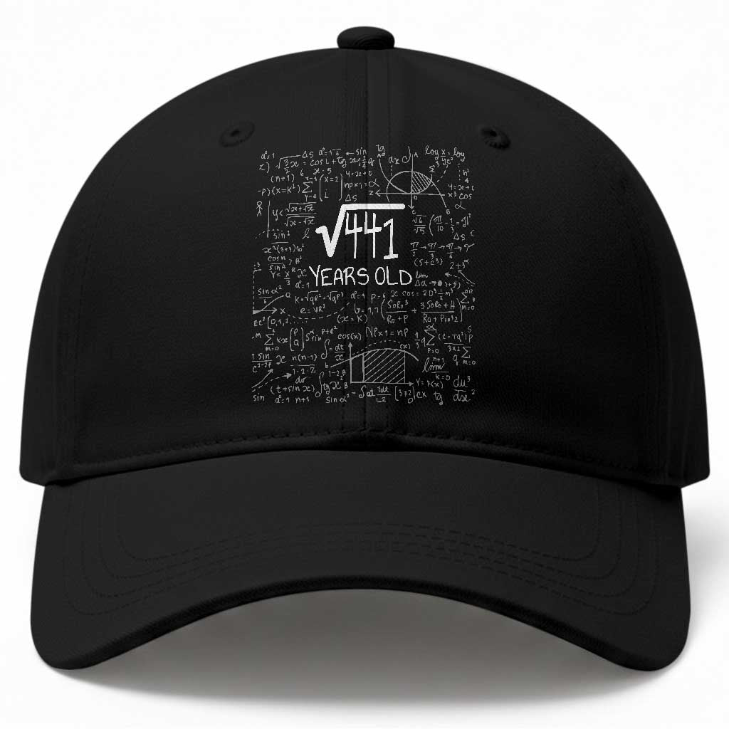21st Birthday Math Baseball Cap Square Root of 441 Funny Math Nerd 21 Year Old Gift