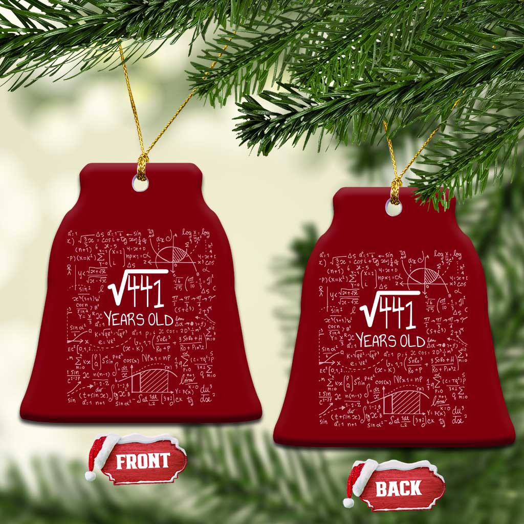 21st Birthday Math Ceramic Ornament Square Root of 441 Funny Math Nerd 21 Year Old Gift