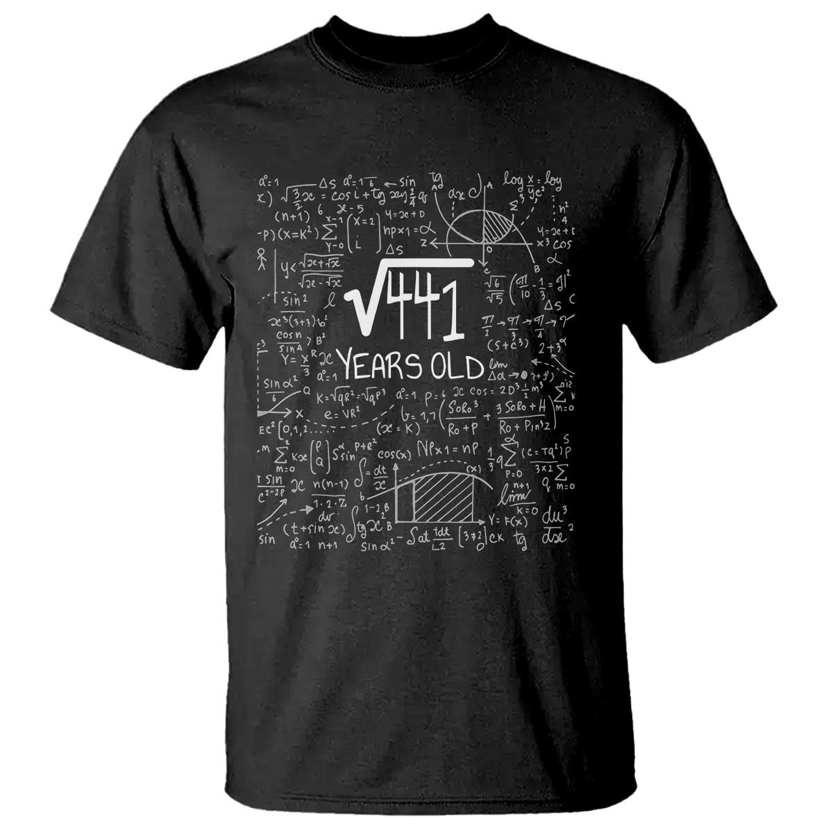 21st Birthday Math T Shirt Square Root of 441 Funny Math Nerd 21 Year Old Gift