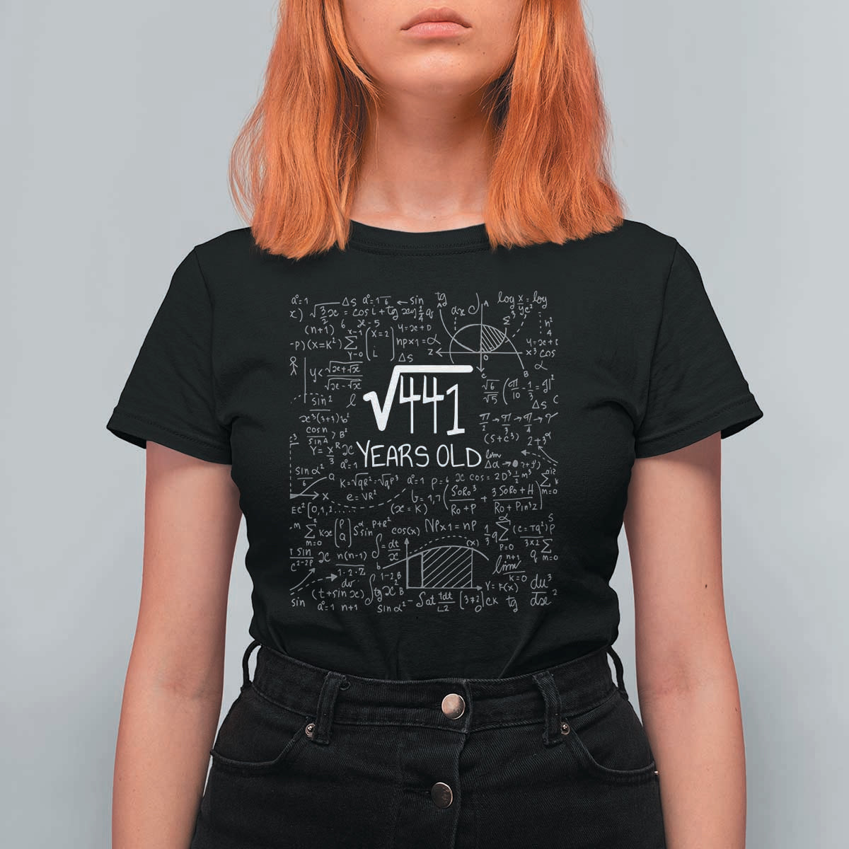 21st Birthday Math T Shirt For Women Square Root of 441 Funny Math Nerd 21 Year Old Gift