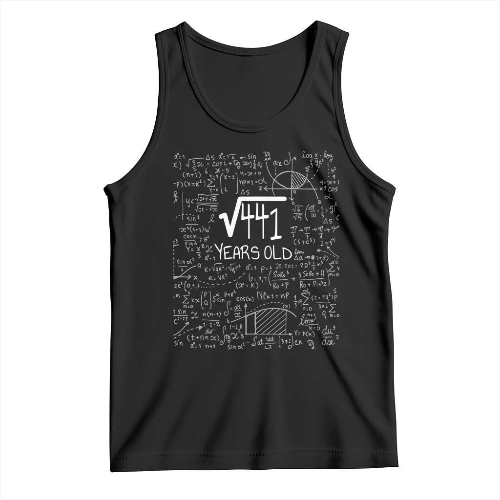21st Birthday Math Tank Top Square Root of 441 Funny Math Nerd 21 Year Old Gift