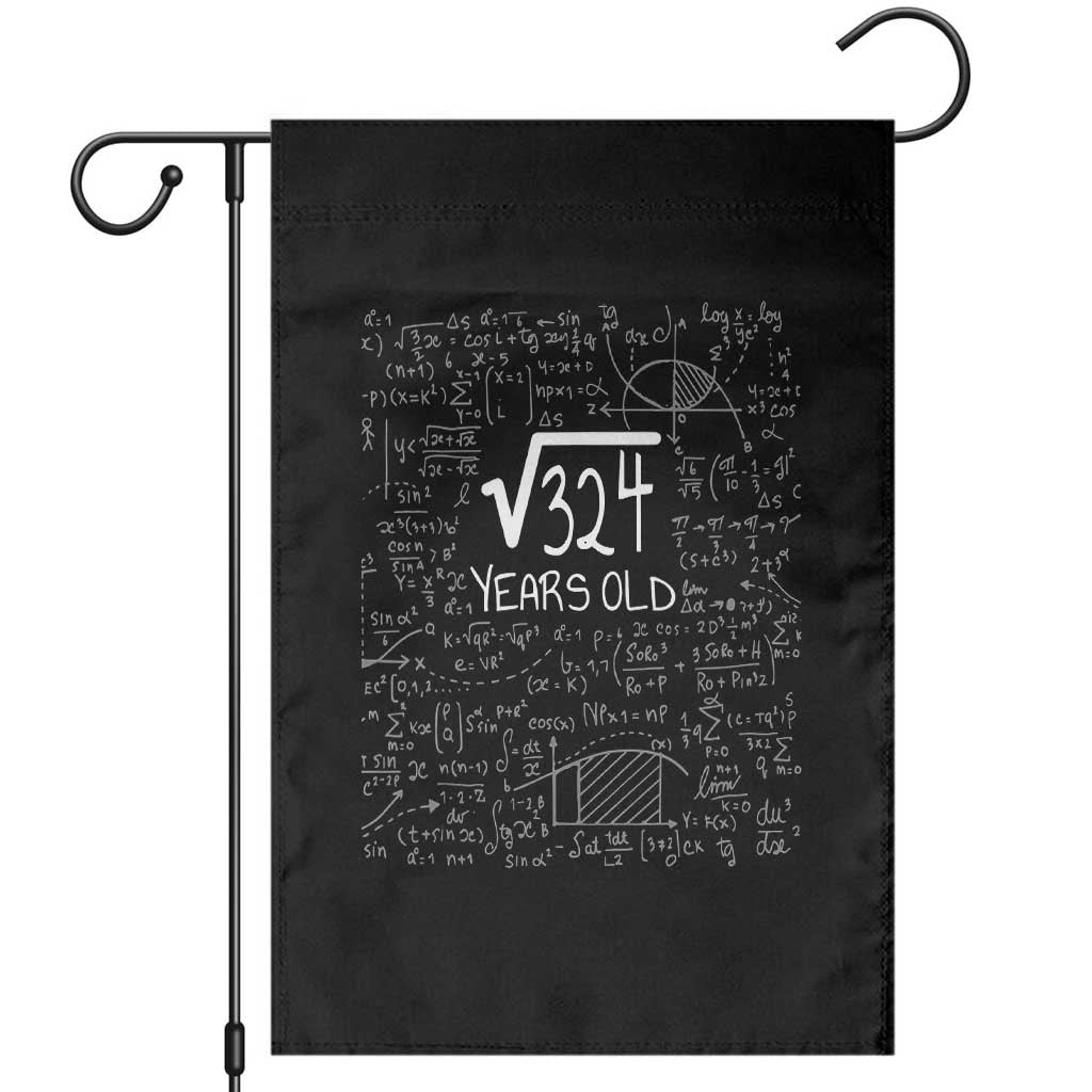 18th Birthday Math Garden Flag Square Root of 324 Funny Math Nerd 18 Year Old Gift