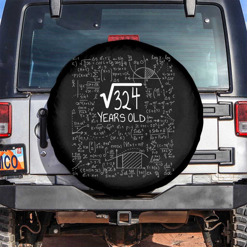 18th Birthday Math Spare Tire Cover Square Root of 324 Funny Math Nerd 18 Year Old Gift