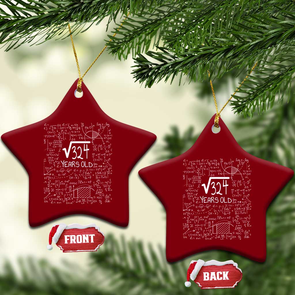 18th Birthday Math Ceramic Ornament Square Root of 324 Funny Math Nerd 18 Year Old Gift