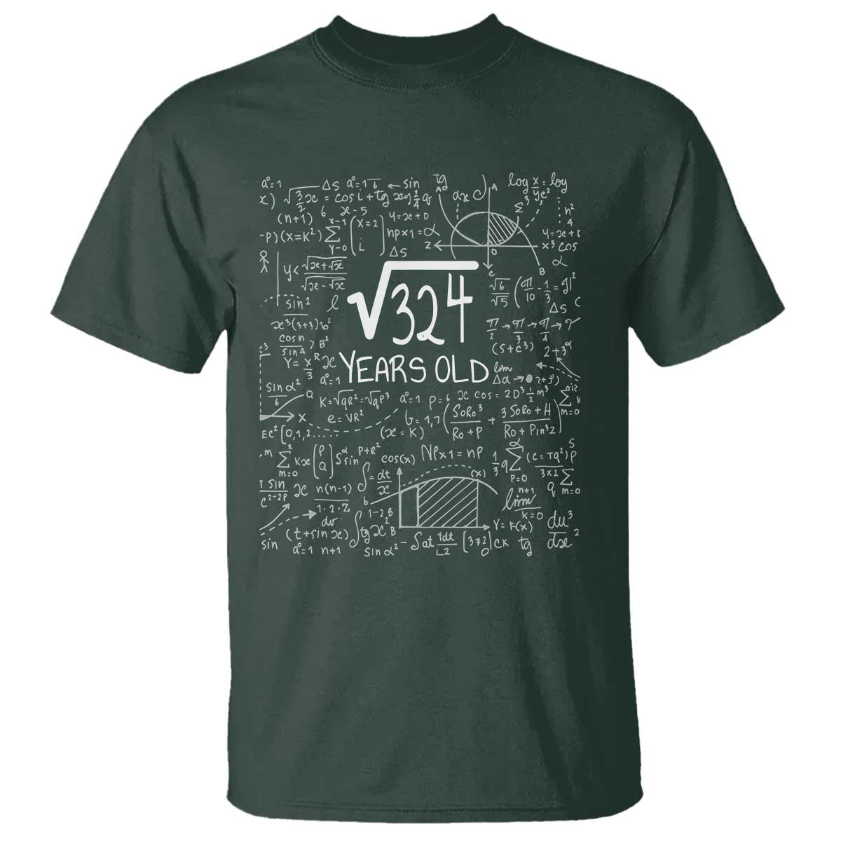 18th Birthday Math T Shirt Square Root of 324 Funny Math Nerd 18 Year Old Gift