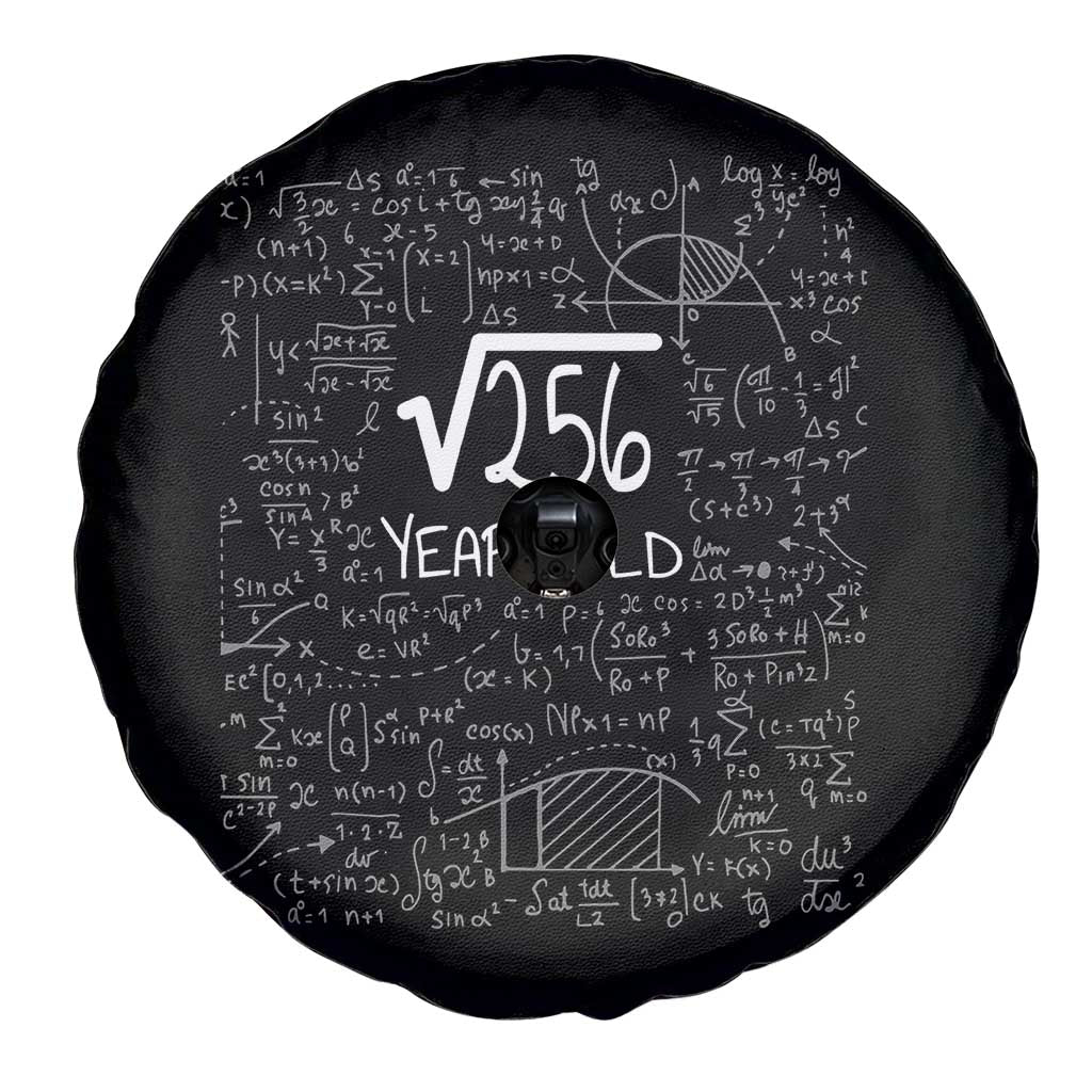 16th Birthday Math Spare Tire Cover Square Root of 256 Funny Math Nerd 16 Year Old Gift