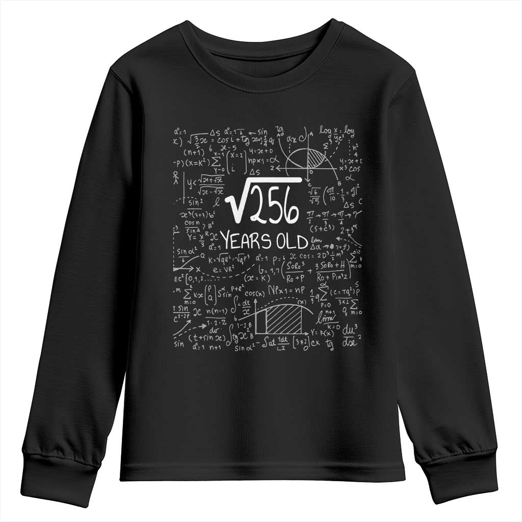 16th Birthday Math Youth Sweatshirt Square Root of 256 Funny Math Nerd 16 Year Old Gift