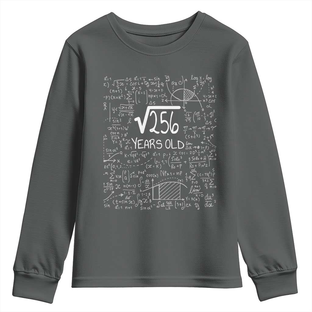 16th Birthday Math Youth Sweatshirt Square Root of 256 Funny Math Nerd 16 Year Old Gift