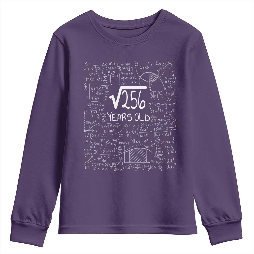 16th Birthday Math Youth Sweatshirt Square Root of 256 Funny Math Nerd 16 Year Old Gift