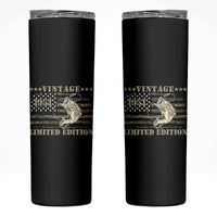 75th Birthday Fishing Vintage 1951 Limited Edition Skinny Tumbler Bass Fishing Camouflage American Flag Fisherman Gift