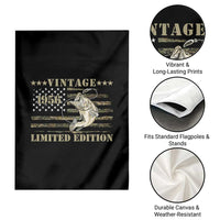 70th Birthday Fishing Vintage 1956 Limited Edition Garden Flag Bass Fishing Camouflage American Flag Fisherman Gift
