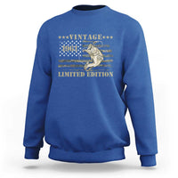 65th Birthday Fishing Vintage 1961 Limited Edition Sweatshirt Bass Fishing Camouflage American Flag Fisherman Gift