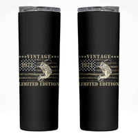 55th Birthday Fishing Vintage 1971 Limited Edition Skinny Tumbler Bass Fishing Camouflage American Flag Fisherman Gift