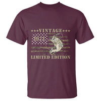55th Birthday Fishing Vintage 1971 Limited Edition T Shirt Bass Fishing Camouflage American Flag Fisherman Gift