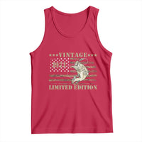 55th Birthday Fishing Vintage 1971 Limited Edition Tank Top Bass Fishing Camouflage American Flag Fisherman Gift