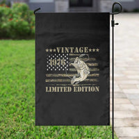 50th Birthday Fishing Vintage 1976 Limited Edition Garden Flag Bass Fishing Camouflage American Flag Fisherman Gift
