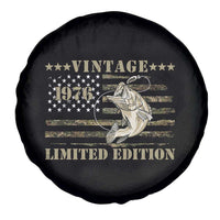 50th Birthday Fishing Vintage 1976 Limited Edition Spare Tire Cover Bass Fishing Camouflage American Flag Fisherman Gift