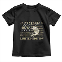 50th Birthday Fishing Vintage 1976 Limited Edition Toddler T Shirt Bass Fishing Camouflage American Flag Fisherman Gift