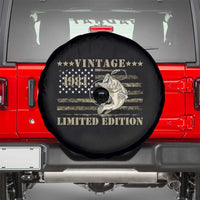 45th Birthday Fishing Vintage 1981 Limited Edition Spare Tire Cover Bass Fishing Camouflage American Flag Fisherman Gift