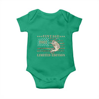 45th Birthday Fishing Vintage 1981 Limited Edition Baby Onesie Bass Fishing Camouflage American Flag Fisherman Gift