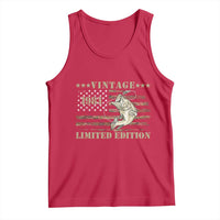 45th Birthday Fishing Vintage 1981 Limited Edition Tank Top Bass Fishing Camouflage American Flag Fisherman Gift