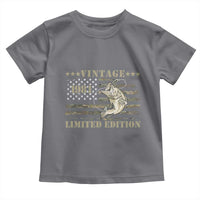 45th Birthday Fishing Vintage 1981 Limited Edition Toddler T Shirt Bass Fishing Camouflage American Flag Fisherman Gift