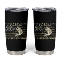 45th Birthday Fishing Vintage 1981 Limited Edition Tumbler Cup Bass Fishing Camouflage American Flag Fisherman Gift