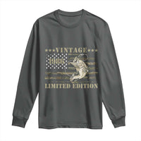 40th Birthday Fishing Vintage 1986 Limited Edition Long Sleeve Shirt Bass Fishing Camouflage American Flag Fisherman Gift