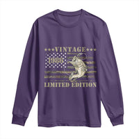 40th Birthday Fishing Vintage 1986 Limited Edition Long Sleeve Shirt Bass Fishing Camouflage American Flag Fisherman Gift