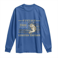 40th Birthday Fishing Vintage 1986 Limited Edition Long Sleeve Shirt Bass Fishing Camouflage American Flag Fisherman Gift