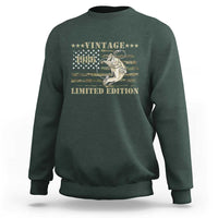 40th Birthday Fishing Vintage 1986 Limited Edition Sweatshirt Bass Fishing Camouflage American Flag Fisherman Gift