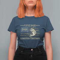 40th Birthday Fishing Vintage 1986 Limited Edition T Shirt For Women Bass Fishing Camouflage American Flag Fisherman Gift