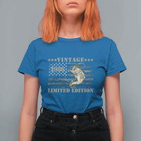 40th Birthday Fishing Vintage 1986 Limited Edition T Shirt For Women Bass Fishing Camouflage American Flag Fisherman Gift