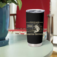 40th Birthday Fishing Vintage 1986 Limited Edition Tumbler Cup Bass Fishing Camouflage American Flag Fisherman Gift
